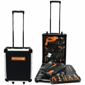 MALETIN ALUMINIO Y PLASTICO 106 PZAS + TALADRO 710W LUSQTOFF