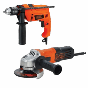 KIT BLACK+DECKER AMOLADORA ANGULAR 115MM + TALADRO ATORNILLADOR PERCUTOR 13MM BY TECNOFAST